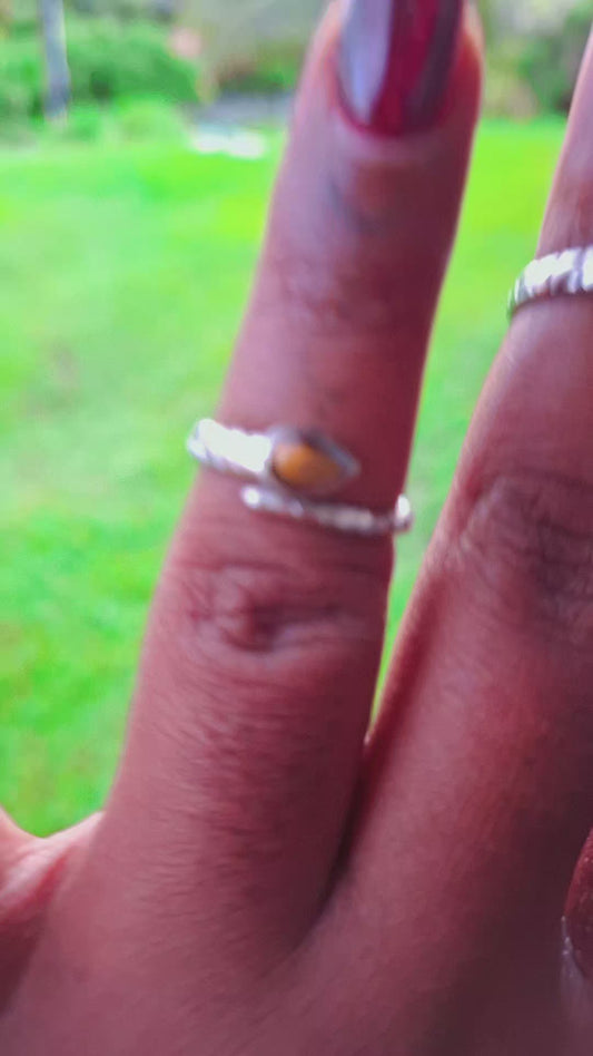 Bague serpent oeil de tigre