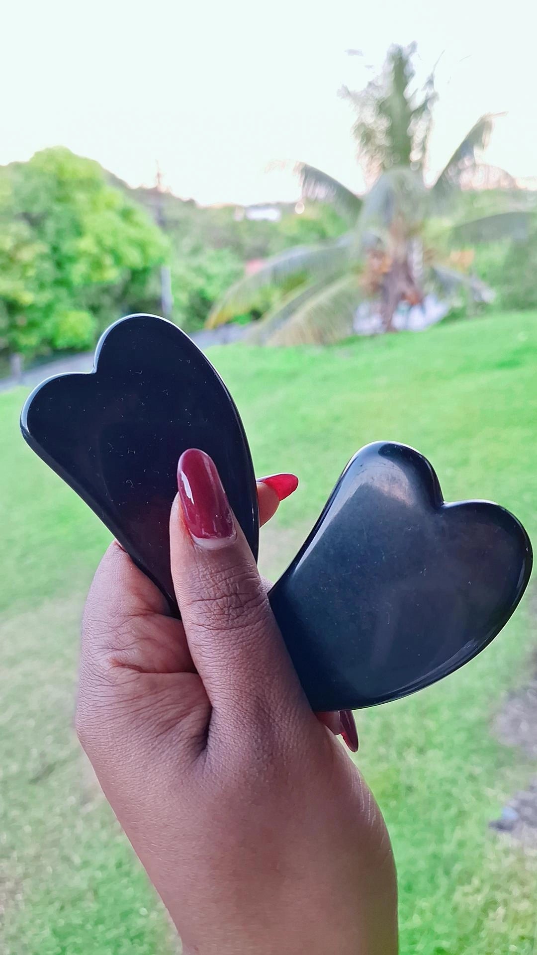 Guasha obsidienne noire