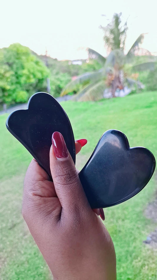 Guasha obsidienne noire