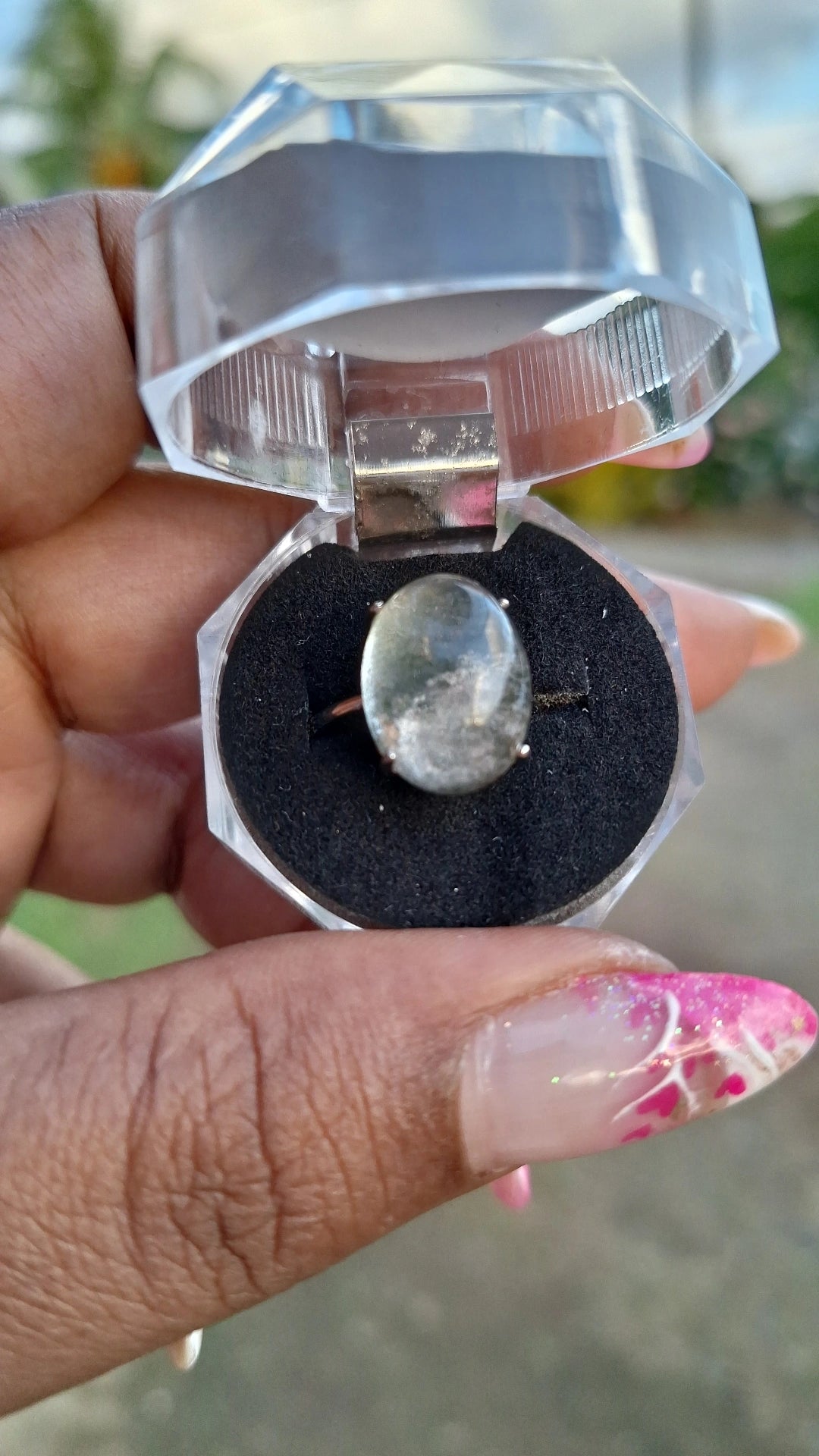 Bague Quartz jardin ou lodolite