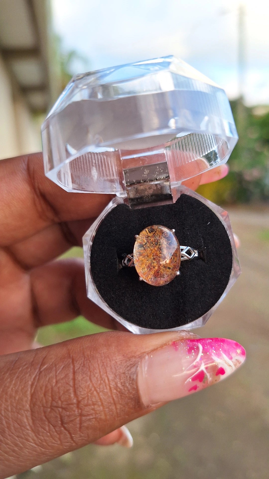 Bague Quartz jardin ou lodolite