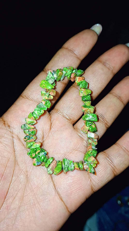 Unakite bracelet baroque