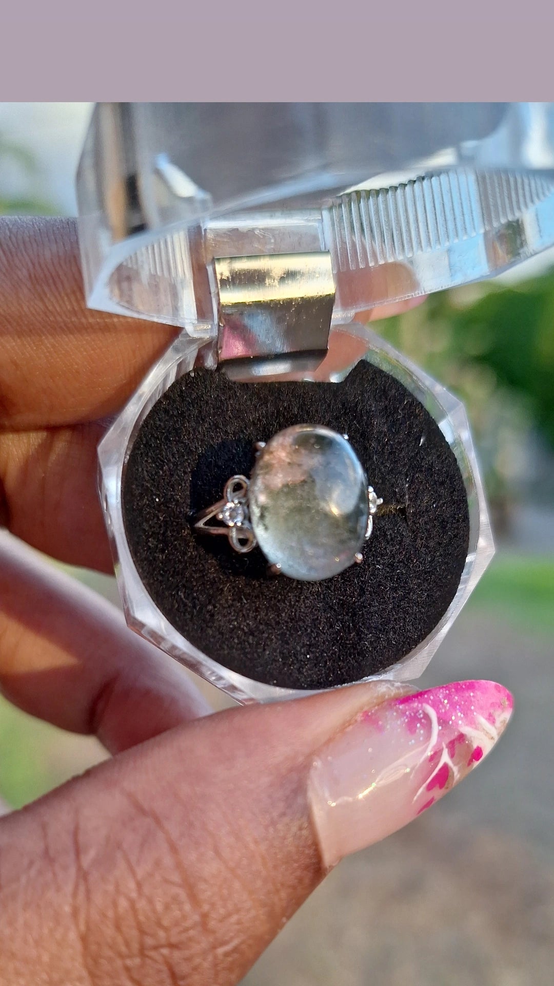 Bague Quartz jardin ou lodolite