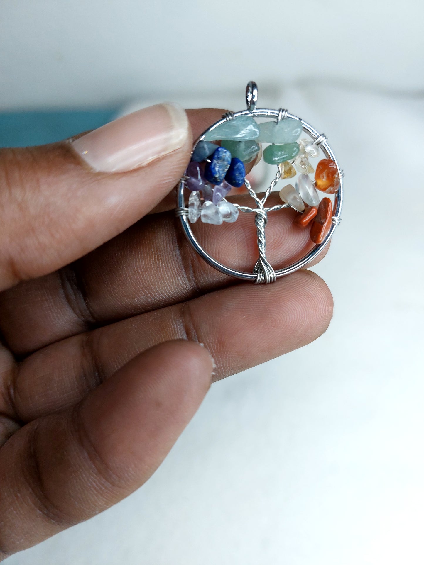 Arbre de vie 7 chakra pendentif