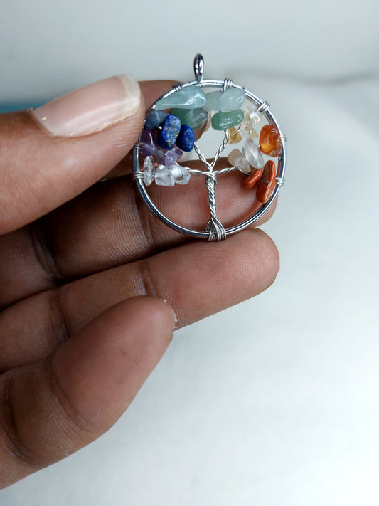 Arbre de vie 7 chakra pendentif